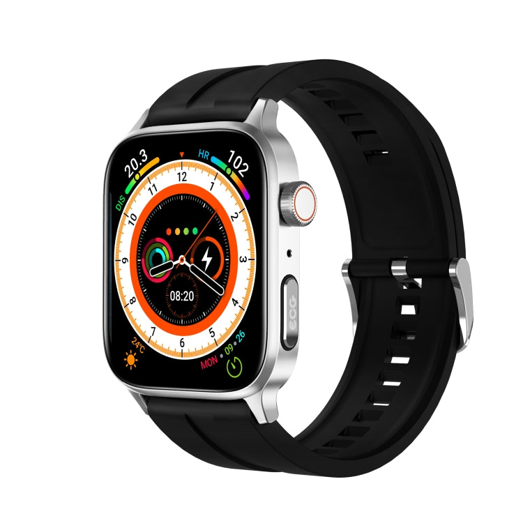 GT22 1.85 inch TFT Screen Silicone Band Health Smart Watch, Support Bluetooth Call / Plateau Blood Oxygen / Body Temperature / Arrhythmia / TI Heart Rate Monitoring(Black Silver) -  by PMC TechLife | Online Shopping South Africa | PMC TechLife