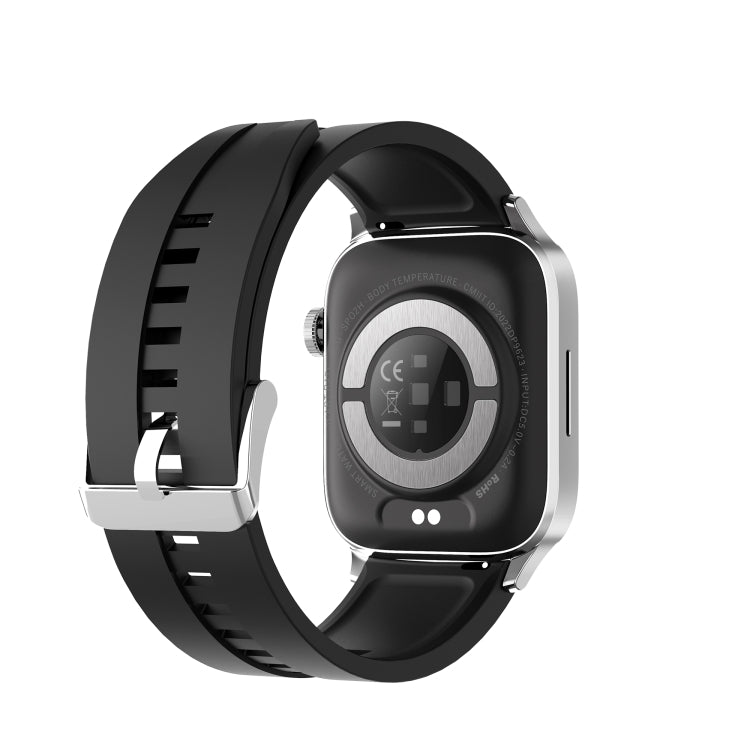 GT22 1.85 inch TFT Screen Silicone Band Health Smart Watch, Support Bluetooth Call / Plateau Blood Oxygen / Body Temperature / Arrhythmia / TI Heart Rate Monitoring(Black Silver) -  by PMC TechLife | Online Shopping South Africa | PMC TechLife