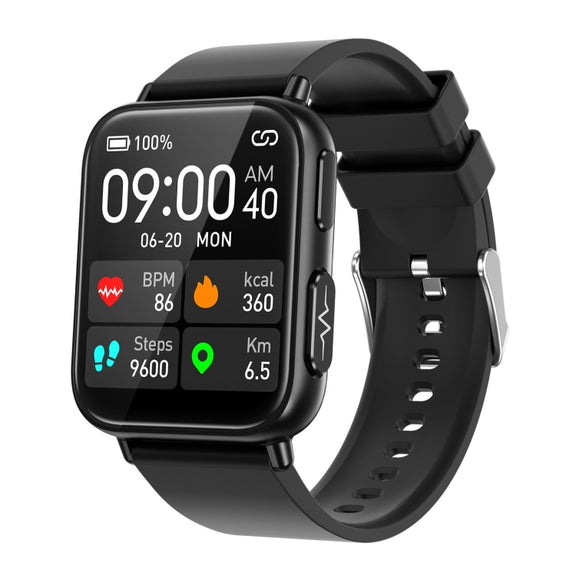 TK10 1.91 inch IP68 Water-resistant Silicone Band Smart Watch Supports AI Medical Diagnosis/ Blood Oxygen / Body Temperature Monitoring(Black)