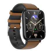 TK10 1.91 inch IP68 Water-resistant Leather Band Smart Watch Supports AI Medical Diagnosis/ Blood Oxygen / Body Temperature Monitoring(Brown)