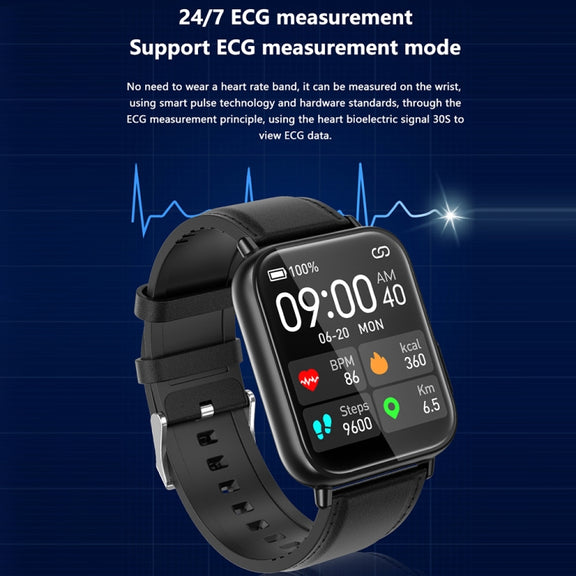 TK10 1.91 inch IP68 Water-resistant Leather Band Smart Watch Supports AI Medical Diagnosis/ Blood Oxygen / Body Temperature Monitoring(Brown)