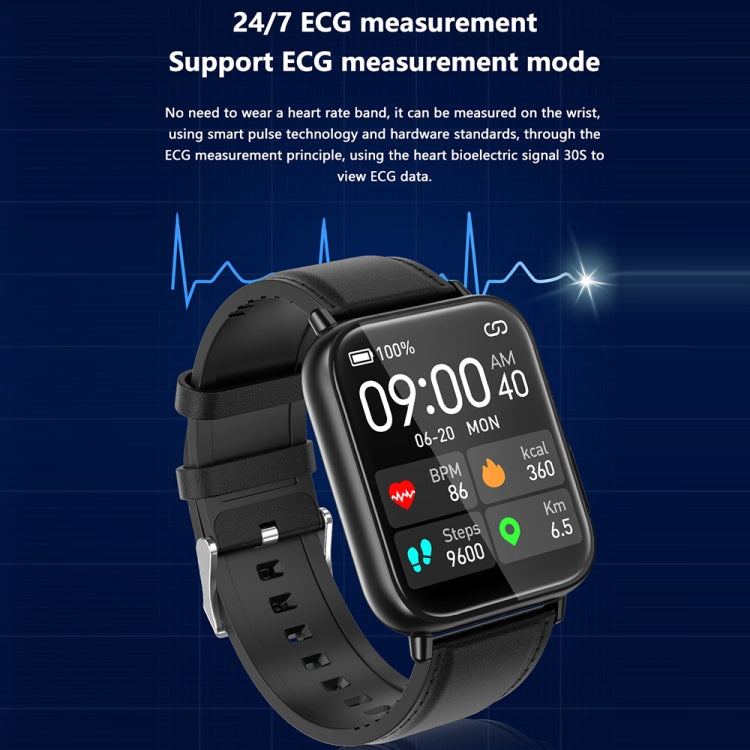 TK10 1.91 inch IP68 Waterproof Leather Band Smart Watch Supports AI Medical Diagnosis/ Blood Oxygen / Body Temperature Monitoring(Black) -  by PMC TechLife | Online Shopping South Africa | PMC TechLife