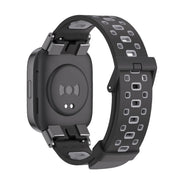 For Redmi Watch 3 Mijobs Square Hole Breathable TPU Watch Band(Black Grey)