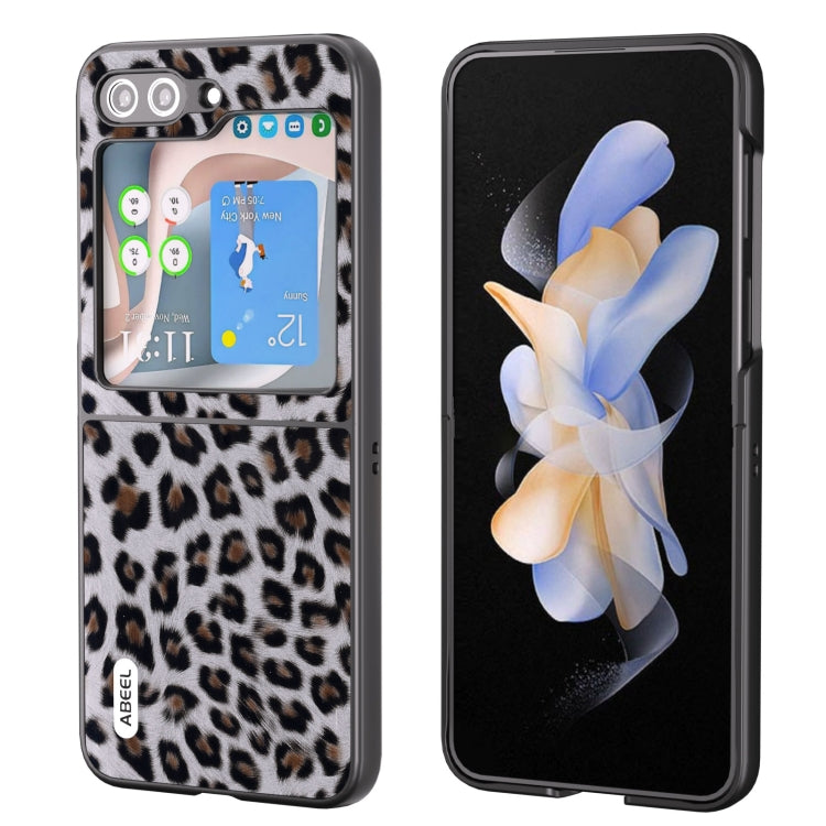 For Samsung Galaxy Z Flip5 ABEEL Black Edge Leopard Phone Case(Silver) - free shipping - PMC TechLife - Order now!