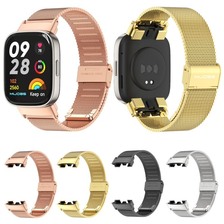 For Redmi Watch 3 Mijobs Milan Buckle Metal Watch Band(Gold) - Watch Bands by MIJOBS | Online Shopping South Africa | PMC TechLife | Buy Now Pay Later Mobicred