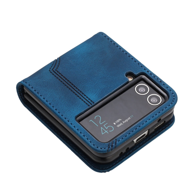 For Samsung Galaxy Z Flip4 5G Heart Pattern Skin Feel Leather Phone Case(Royal Blue) - free shipping - PMC TechLife - Order now!