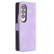 For Samsung Galaxy Z Fold4 5G Heart Pattern Skin Feel Leather Phone Case(Purple)
