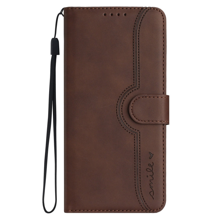 For Samsung Galaxy A24 4G Heart Pattern Skin Feel Leather Phone Case(Brown)