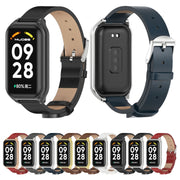 For Xiaomi Smart Band 8 Active / Redmi Band 2 Mijobs Metal Shell Microfiber PU Leather Watch Band(Red Rose Gold)