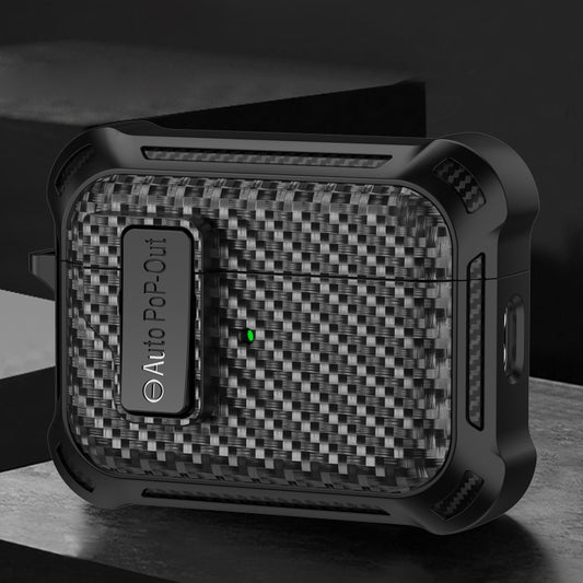 For AirPods Pro 2 Alpha Carbon Fiber Wireless Bluetooth Earphone Protective Case(Black) - free shipping - PMC Jewellery - Order now!