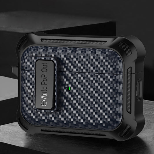 For AirPods Pro Alpha Carbon Fiber Wireless Bluetooth Earphone Protective Case(Royal Blue) - free shipping - PMC Jewellery - Order now!