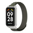 For Xiaomi Smart Band 8 Active / Redmi Band 2 Mijobs Metal Shell Nylon Breathable Watch Band(khaki Green Silver) - Watch Bands by MIJOBS | Online Shopping South Africa | PMC TechLife | Buy Now Pay Later Mobicred