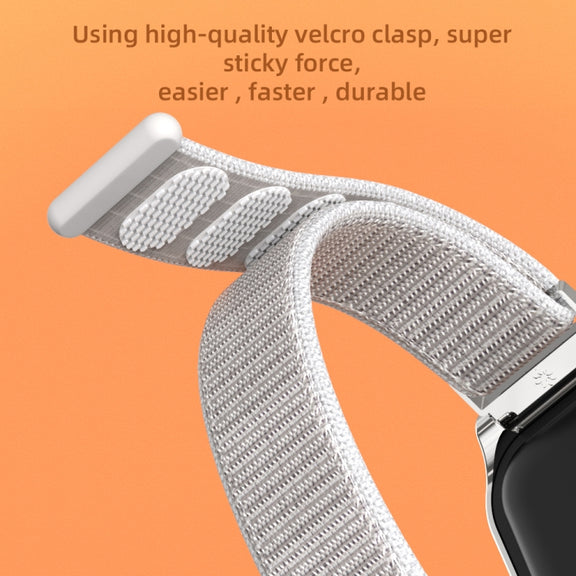 For Xiaomi Smart Band 8 Active / Redmi Band 2 Mijobs Metal Shell Nylon Breathable Watch Band(khaki Green Silver)