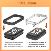 For Xiaomi Smart Band 8 Active / Redmi Band 2 Mijobs Metal Shell Nylon Breathable Watch Band(khaki Green Silver)