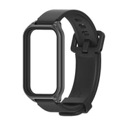 For Xiaomi Smart Band 8 Active / Redmi Band 2 Mijobs Metal Shell Silicone Watch Band(Black)