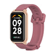 For Xiaomi Smart Band 8 Active / Redmi Band 2 Mijobs Metal Shell Silicone Watch Band(Wine Red Rose Gold) - Watch Bands by MIJOBS | Online Shopping South Africa | PMC TechLife | Buy Now Pay Later Mobicred