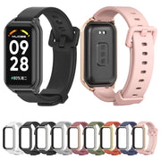 For Xiaomi Smart Band 8 Active / Redmi Band 2 Mijobs Metal Shell Silicone Watch Band(Black)