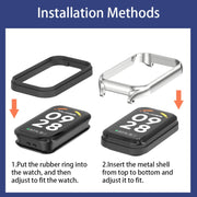 For Xiaomi Smart Band 8 Active / Redmi Band 2 Mijobs Metal Shell Silicone Watch Band(Black Silver)