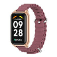For Xiaomi Smart Band 8 Active / Redmi Band 2 Mijobs Metal Shell Ocean Silicone Watch Band(Wine Red Rose Gold) - Watch Bands by MIJOBS | Online Shopping South Africa | PMC TechLife | Buy Now Pay Later Mobicred