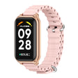 For Xiaomi Smart Band 8 Active / Redmi Band 2 Mijobs Metal Shell Ocean Silicone Watch Band(Pink Rose Gold) - Watch Bands by MIJOBS | Online Shopping South Africa | PMC TechLife | Buy Now Pay Later Mobicred