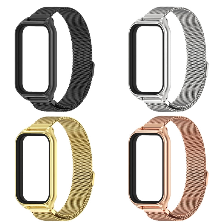 For Xiaomi Smart Band 8 Active / Redmi Band 2 Mijobs Metal Shell + Milan Magnetic Metal Watch Band(Black)