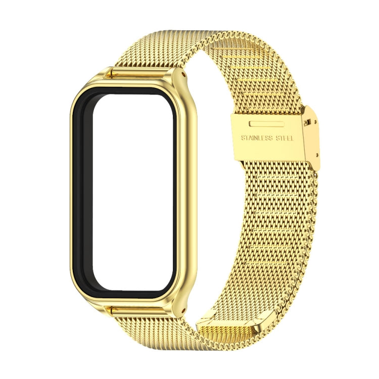 For Xiaomi Smart Band 8 Active / Redmi Band 2 Mijobs Metal Shell + Milan Buckle Metal Watch Band(Gold) - Watch Bands by MIJOBS | Online Shopping South Africa | PMC TechLife | Buy Now Pay Later Mobicred