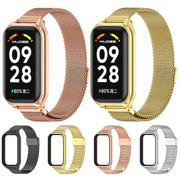 For Xiaomi Smart Band 8 Active / Redmi Band 2 Mijobs Metal Shell + Milan Buckle Metal Watch Band(Silver)