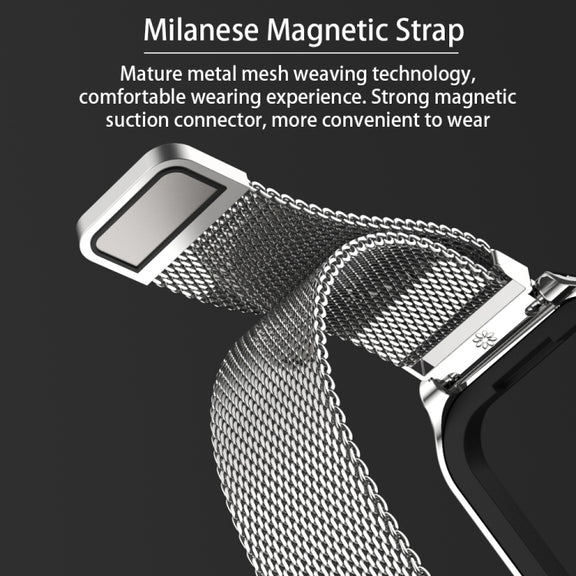 For Xiaomi Smart Band 8 Active / Redmi Band 2 Mijobs Metal Shell + Milan Buckle Metal Watch Band(Silver)