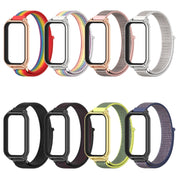 For Xiaomi Smart Band 8 Active / Redmi Band 2 Mijobs Metal Shell Breathable Nylon Loop Watch Band(Colorful Silver)
