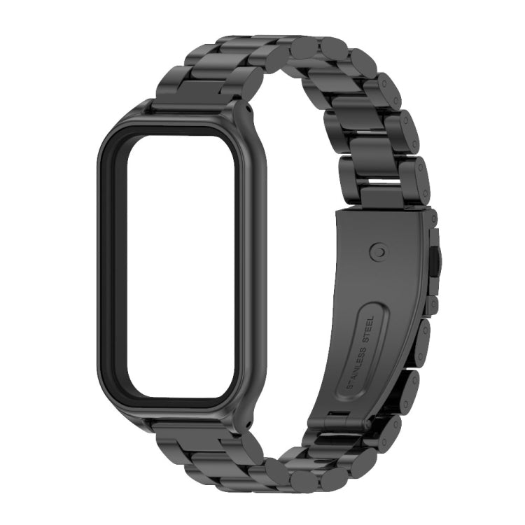 For Xiaomi Smart Band 8 Active / Redmi Band 2 Mijobs Metal Shell + Three-Bead Stainless Steel Watch Band(Black) - free shipping - PMC TechLife - Order now!