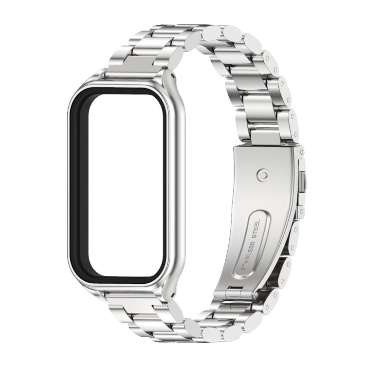 For Xiaomi Smart Band 8 Active / Redmi Band 2 Mijobs Metal Shell + Three-Bead Stainless Steel Watch Band(Silver) - free shipping - PMC TechLife - Order now!