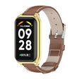 For Xiaomi Smart Band 8 Active / Redmi Band 2 Mijobs Metal Shell Genuine Leather Watch Band(Brown Gold) - Watch Bands by MIJOBS | Online Shopping South Africa | PMC TechLife | Buy Now Pay Later Mobicred