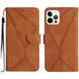 For iPhone 14 Pro Stitching Embossed Leather Phone Case(Brown) - free shipping - PMC TechLife - Order now!
