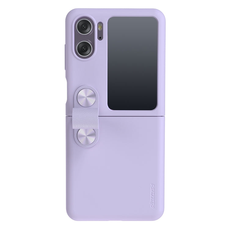 For OPPO Find N2 FlipNILLKIN Skin Feel Liquid Silicone Phone Case With Finger Strap(Purple) - OPPO Cases by NILLKIN | Online Shopping South Africa | PMC TechLife | Buy Now Pay Later Mobicred