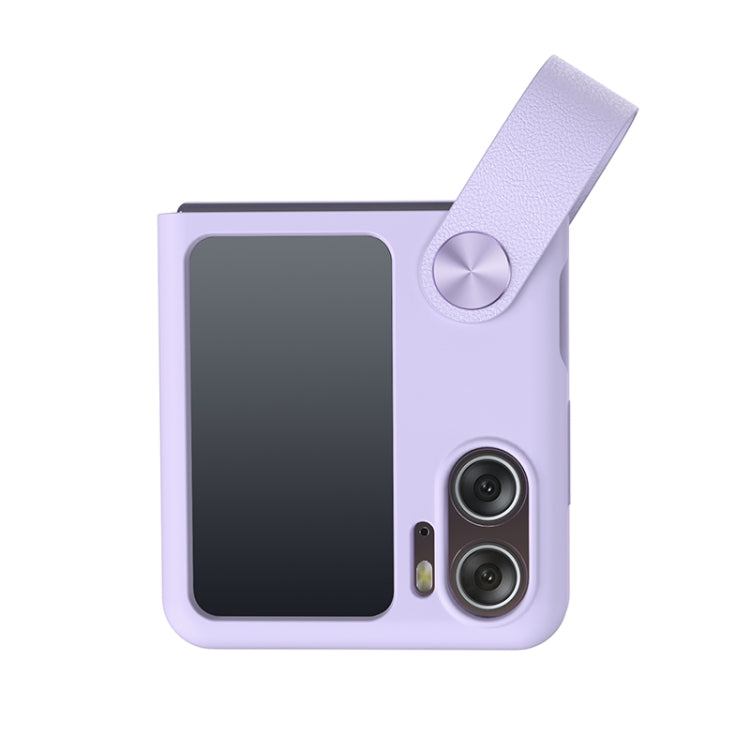For OPPO Find N2 FlipNILLKIN Skin Feel Liquid Silicone Phone Case With Finger Strap(Purple) - OPPO Cases by NILLKIN | Online Shopping South Africa | PMC Jewellery | Buy Now Pay Later Mobicred