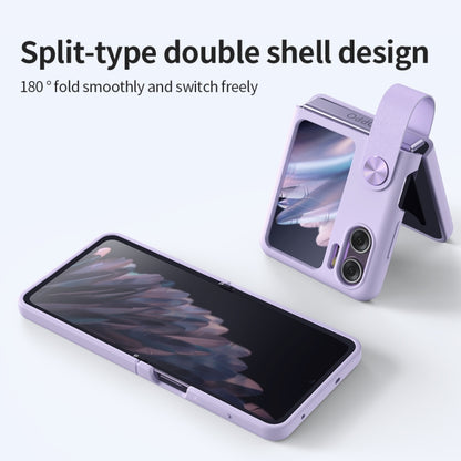 For OPPO Find N2 FlipNILLKIN Skin Feel Liquid Silicone Phone Case With Finger Strap(Purple) - OPPO Cases by NILLKIN | Online Shopping South Africa | PMC Jewellery | Buy Now Pay Later Mobicred