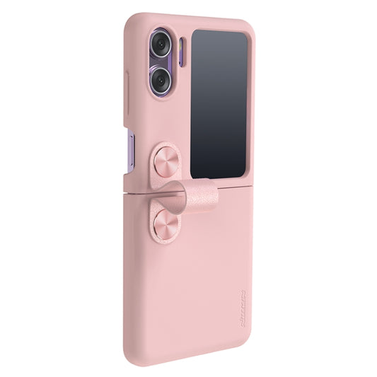 For OPPO Find N2 Flip NILLKIN Skin Feel Liquid Silicone Phone Case With Finger Strap(Pink) - free shipping - PMC Jewellery - Order now!