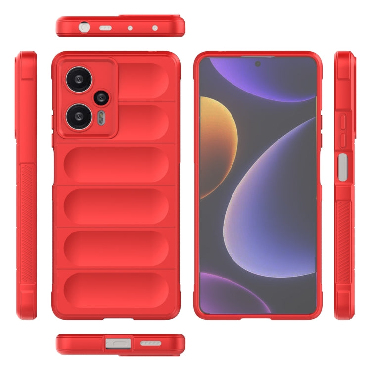 For Xiaomi Redmi Note 12 Turbo Magic Shield TPU + Flannel Phone Case(Dark Grey)