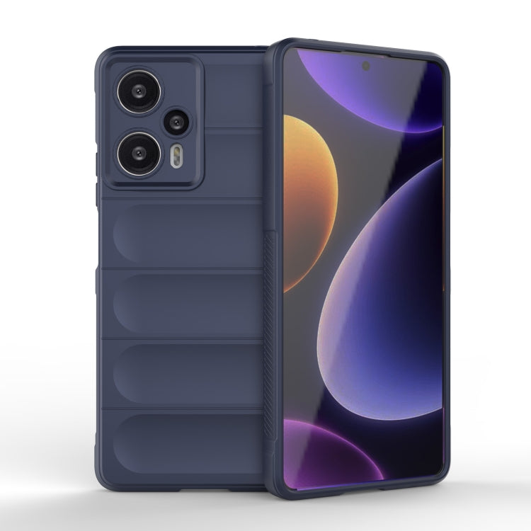 For Xiaomi Redmi Note 12 Turbo Magic Shield TPU + Flannel Phone Case(Dark Blue)