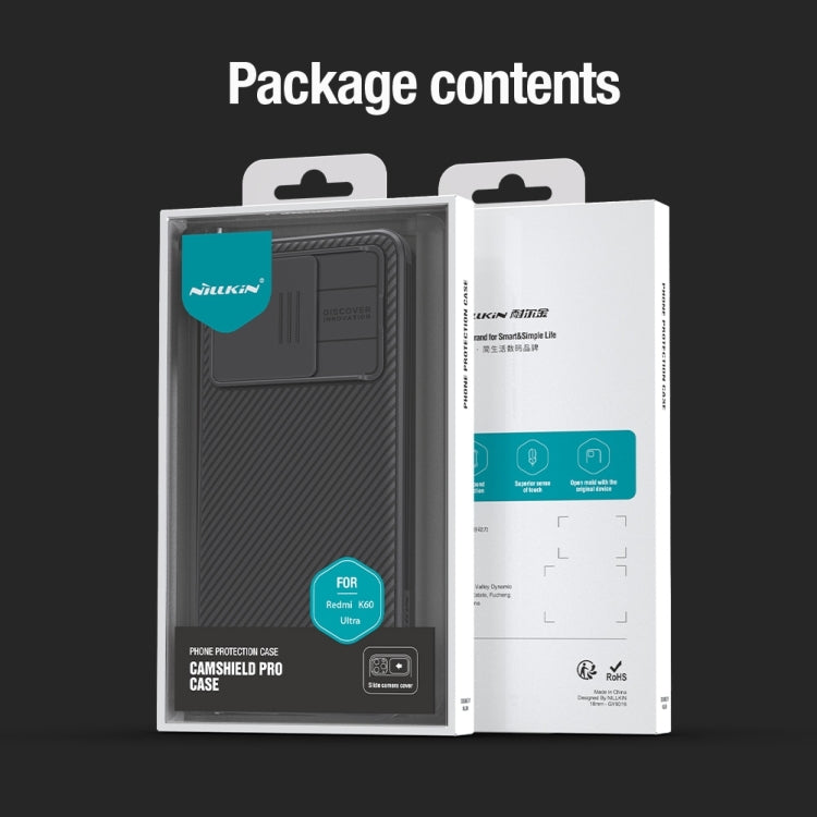 For Xiaomi Redmi K60 Ultra NILLKIN CamShield Pro PC Phone Case(Black) - Xiaomi Cases by NILLKIN | Online Shopping South Africa | PMC TechLife | Buy Now Pay Later Mobicred