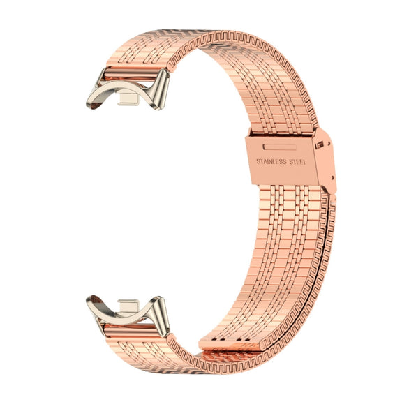 For Xiaomi Mi Band 8 / 9 / 9 NFC Mijobs Stainless Steel Metal Watch Band(Rose Gold+Light Gold)