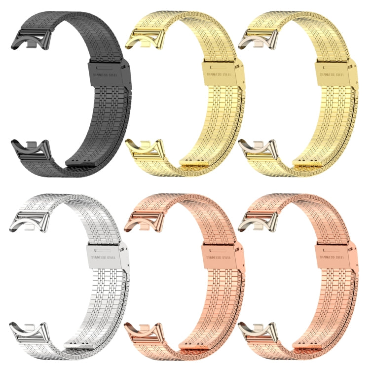 For Xiaomi Mi Band 8 / 9 / 9 NFC Mijobs Stainless Steel Metal Watch Band(Gold+Light Gold)