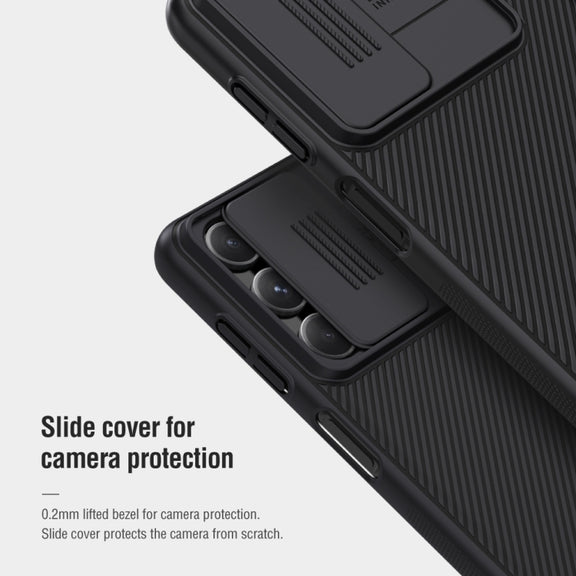 For Samsung Galaxy M54 5G NILLKIN Black Mirror Series Camshield PC Phone Case(Blue)