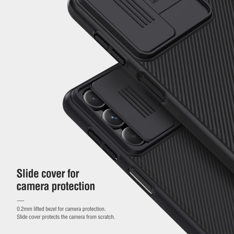 For Samsung Galaxy M54 5G NILLKIN Black Mirror Series Camshield PC Phone Case(Blue)