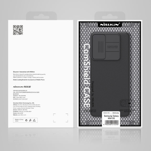 For Samsung Galaxy M54 5G NILLKIN Black Mirror Series Camshield PC Phone Case(Blue)
