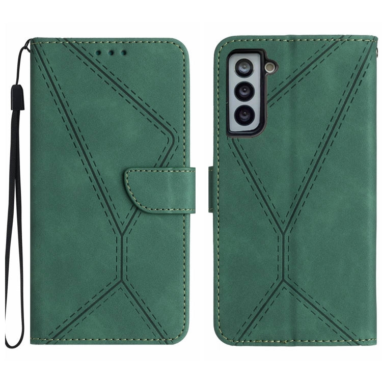 For Samsung Galaxy S22+ 5G Stitching Embossed Leather Phone Case(Green) - free shipping - PMC TechLife - Order now!