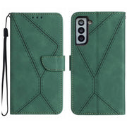 For Samsung Galaxy S22+ 5G Stitching Embossed Leather Phone Case(Green)