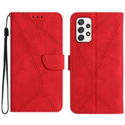 For Samsung Galaxy A53 5G Stitching Embossed Leather Phone Case(Red)
