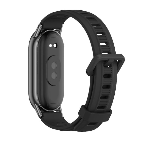 For Xiaomi Mi Band 8 / 9 / 9 NFC Mijobs Flat Hole Breathable Silicone Watch Band(Black)