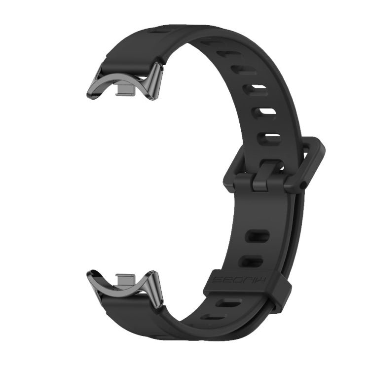 For Xiaomi Mi Band 8 / 9 / 9 NFC Mijobs Flat Hole Breathable Silicone Watch Band(Black) - Watch Bands by MIJOBS | Online Shopping South Africa | PMC TechLife | Buy Now Pay Later Mobicred